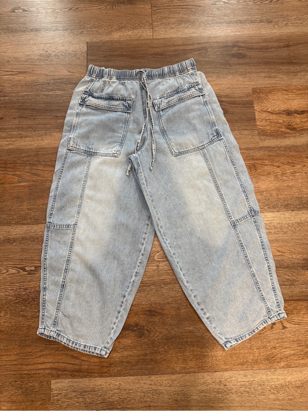 Habitual Light Wash Relaxed Denim Cargo Pants